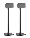 Sanus Wireless Sonos Speaker Stand Floorstand for Sonos One, Play:1, Play:3 - Audio-Enhancing Design with Built-in Cable Management - Pair (Black)