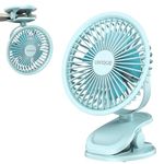 UN1QUE Portable Fan,1800mAh Rechargeable Mini Table Fan,Small Desk Fan 3 Speed,Brushless Motor 3000RPM High Speed Usb Fan,Quiet Clip Fan for Office Kitchen Stroller Camping