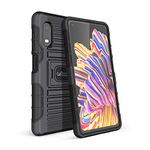 BELTRON Case for Galaxy XCover Pro, Heavy Duty Case with Finger Ring Grip Cover and Built-in Magnetic Mounting Plate for Samsung Galaxy XCover Pro G715 (AT&T FirstNet Verizon) - Grey/Black