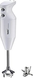 Bamix ONE Stick Blender Set with multi-purpose stainless steel blade, 160 Watts, 2 Speeds, Made in Switzerland, White