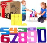 Skoolzy Number Blocks & Counting Coins 44 Piece Set, Toddler Toys Preschool Learning Activities Montessori Toys for Ages 18 Months+