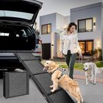 YUDEG Dog Ramp for Car, Folding Dog Ramps for Large Dogs, Dog Stairs for Trucks, Cars and SUV, Supports up to 250 lbs (63'' L x 17'' W)