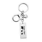 WUSUANED Sweet Mama and Cub Bear Bar Keychain Gift for Mom Grandma Wife (2 cubs keychain)