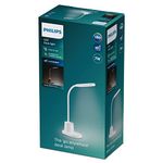 PHILIPS LED Bucket Desk Lamp [Cool White Light 4000K - White] 8W - Charge with USB. for Home Indoor, Work, Study, Reading Lighting