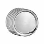 Shri & Sam Stainless Steel Majestic Full Plate Set, Silver, 6 Piece