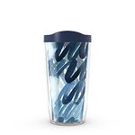 Tervis Yao Cheng-Scribbles Insulated Tumbler with Wrap and Navy Blue Lid, 16oz, Clear