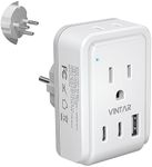 VINTAR Israel Power Adapter, Israel Plug Adapter with 3 USB Ports(2 USB C) and 2 Outlets, 5 in 1 Type H Travel Adaptor for US to Israel, Palestine, Jerusalem