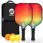 OXIKEN Pickleball Paddles Set of 2, USAPA Approved Carbon Fiber Pickle Ball Paddle (CHS), Polypropylene Honeycomb Core, Anti Slip Sweat Absorbing Grip, 2 Outdoor Pickleball, 2 Indoor Pickleball, Bag