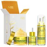 ANAiRUi Turmeric Skincare Gifts Set for Women, Face Masks Skin Care, Facial Spa Mask Kit, Vitamin C Turmeric Face Clay Mask + Foaming Cleanser + Turmeric Face Oil