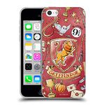 Head Case Designs Officially Licensed Harry Potter Gryffindor Pattern Deathly Hallows XIII Soft Gel Case Compatible With Apple iPhone 5c