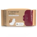 Carmesi Sensitive Sanitary Pads - Pack of 30 Pads (XL) - Certified 100% Rash-Free by Gynecologist - Natural Plant Top Sheet - No Fragrance, No Chlorine - With Disposal Bags