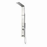 X-XONIER Stainless Steel 304 Grade Shower Panel 4-in-1 Tower System Rainfall Shower Body Massage Spray Handheld Shower Easy Connect Brushed Finish Silver