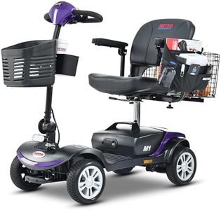 Metro Electric Mobility Scooters for Adults and Seniors - 300 lbs Max Weight, 4-Wheel Powered Mobility Scooters,Folding Mobility Scooter Lightweight for Travel, Elderly(with Head Light-Dark Purple)