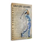 Autlry Vintage Golf Poster Quotes Wall Art Motivational Canvas Inspirational Pictures Print Art Education Golf Painting Decoration for Guys Christmas Gift Unframed 12x18 inch(30x45cm)