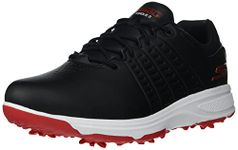 Skechers Men's Torque Waterproof Golf Shoe, Black/Red Sole, 9.5