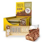 FULFIL Vitamin and Protein Bars, Chocolate Hazelnut Whip Flavour, Up to 20g High Protein Snacks, 9 Vitamins, Low Sugar FULFIL Protein Bars, 15 x 55 g
