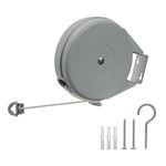 Automatic Retractable Washing Line, 10 Metre Retractable Reel Clothes Lines Washing Line, Line of Drying Space Indoor Outdoor Extendable Portable Clothesline Pulley Kit