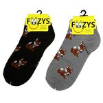 Foozys Women’s Low Cut No Show Socks | Fox Cute Animal Themed Fashion Novelty Socks | 2 Pairs Included in Two Colors