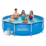 Summer Escapes Waves Frame Pool 3.05m x 76cm 10ft x 30" with Filter Pump