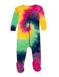 Leveret Kids & Toddler Footed Pajamas Boys Girls 100% Cotton Swirl Girl Tie Dye (Size 5 Years)