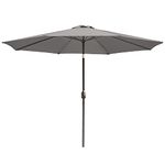 Green Bay Parasol 2.7m Round Patio Sun Shade Canopy - Crank and Tilt Umbrella for Outdoor, Beach and Market (Grey)