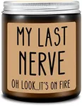 Homsolver Birthday Gifts for Women, Funny Gifts for Best Friend Women - My Last Nerve Candle - Mother's Day Christmas Valentines Day Gifts for Her, Mom, BFF, Best Friends, Girlfriend, Sister