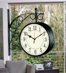 Saree House Vintage Double Side Iron Wall Clock / 1 Year Warranty (Style3, 10 x 10 Inch)