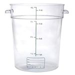 Carlisle FoodService Products Storplus Round Food Container Storage Container with Stackable Design for Storage, 4 Quart, Clear