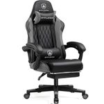 GTPLAYER Gaming Chair, Ergonomic Computer Chair with Footrest, Headrest and Lumbar Support Height Adjustable Gaming Chair 360° Swivel Office Desk Chair (Gray)