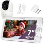 Comfyer 7" HD Baby Monitor with Camera and Audio, 120 Hrs 6000mAh Battery Runs 5 Days in VOX Mode, Auto Night Vision, Hack Proof, Remote PTZ