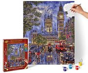 Schipper 609130873 Paint by Numbers Full Moon Over London Painting Pictures for Adults Including Brush and Acrylic Paints 40 x 50 cm