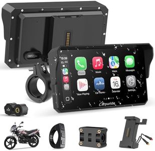 Carpuride Motorcycle Carplay with Type-C Port & TPMS, 6.25" Wireless Car Play & Android Auto GPS Navigation Moto Screen with Wired Controller, IP67 Waterproof, OTA, Dual Bluetooth, Intercom,Play Music