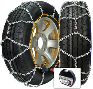 ZOSANY Auto Fixing Snow Chain Tire Chains For Cars Suv Pickup Trucks Reusable Universal Emergency Traction Snow Chains, Set of 2 (HKN140)