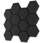 TroyStudio Thick Acoustic Foam Panels, 13.8 X 11.8 X 2 Inches 12 Pcs Hexagon Sound Absorbing Foam, Dense Soundproof Padding Tile, Recording Studio Foam Absorber, Groove Decorative 3D Wall Ceiling Panel