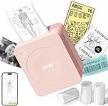 Nelko Sticker Printer, PM230 Print Pod Mini Printer Bluetooth Portabel Sticker Maker with 3 Rolls Paper, Print Pods Mini Printer with Multiple Templates for Phone & Tablet, Pink