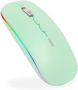 Uineer Ratón Bluetooth, Mouse inalámbrico Recargable LED (BT 5.1+2.4G), Mouse silencioso para computadora portátil, MacBook, Windows, Mac OS, Verde