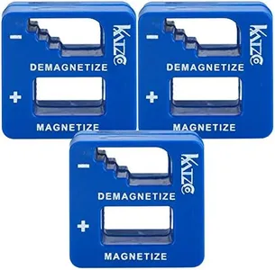 Katzco Blue Precision Magnetizer and Demagnetizer - 3 Pack - for Screwdrivers, Screws, Drill Bits, Sockets, Nuts, Bolts, Nails, Drivers, Wrenches, Tweezers, and Other Steel Tools