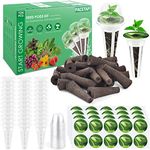 124 Pcs Seed Pod Kit for AeroGarden, Growing Everthing Kit for Hydroponic Growing System, Plant Seed Starter Sponges Kit Include 36 Grow Sponges, 36 Grow Baskets, 12 Grow Domes, 40 Pod Labels