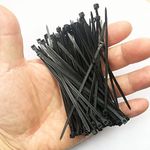 4 inch Cable Ties Black 100 Pack, 2.5mm x 100mm Zip Ties Long 18 lbs Tensile Strength with UV Resistant, Nylon Plastic Self Locking Small Cable Wrap for Tidy Wires Home Workshop and Garden