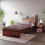 Wakefit Bed | Single (78 X 36) Engineered Wood Bed Without Storage, 1 Year Warranty | - Taurus - Columbian Walnut