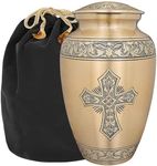 Trupoint Memorials Cremation Urns for Human Ashes - Decorative Urns, Urns for Human Ashes Female & Male, Urns for Ashes Adult Female, Funeral Urns - Bronze, Large