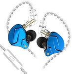 KINBOOFI KZ ZSN PRO X Hifi in-Ear Headphones with 1BA+1DD, Earbuds with HD Microphone, 2 pin Detachable Cables, Lightweight, Noise Cancelling for Music, Game and Sport (Blue, with Mic)