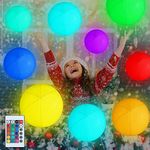 24 Pcs Jerify 7.8 Inch Inflatable LED Beach Ball, Lighted Floating Pool Ball Bulk with Remote, 13 Colors Glow in the Dark Decorated Ball for Outdoor Yard Pool Decorations