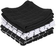 Ritz Premium Dish Cloths Highly Absorbent, Super Soft, Long-Lasting, 100% Cotton Terry Dish Towels, Drying Kitchen Cleaning Cloths, Hand Towels, Tea Towels, 6-Pack, 12"x12", Black