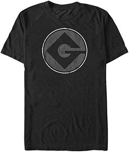 Despicable Me Men's Minions Gru Logo Funny Graphic Tee, Black, Large