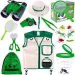 GINMIC Kids Explorer Kit & Bug Catching Kit, 16 Pcs Outdoor Exploration Kit for Kids Camping with Binoculars, Adventure, Hunting, Hiking, Educational Toy Gift for 3-12 Years Old Boys Girls