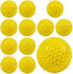 JIA HONG Softballs 12 Pack Yellow Dimpled Softballs, 12-Inch Pitching Machine Softballs Baseballs for Hand-Eye Coordination, Hitting and Fielding Practice (Yellow)