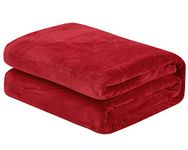 Home Beyond & HB design - Flannel Fleece Throw Blanket - Ultra Soft Cozy Warm Plush Lightweight Microfiber Blankets Throws for Sofa Couch Bed - Gift for Men Women Kids - (Red, 50x60-Inch)