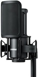 Shure SM4 Kit de Micrófono de Estudio, Micrófono de Condensador para Estudio en Casa con Conexión XLR Optimizado para Voces Suaves e Instrumentos Ruidosos con Audio Listo para Mezclar (SM4-K-KIT)