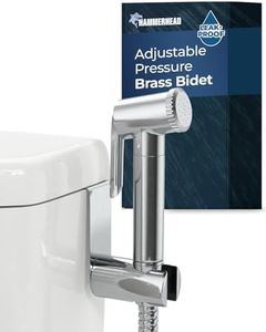 HammerHead Showers Solid Metal Adjustable Pressure Handheld Bidet Sprayer for Toilet, Handheld Bidet Attachment with 47-Inch Hose and Leak-Proof T-Valve, Jet Spray for Toilet, Muslim Shower, Chrome